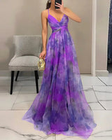 Giselle - Fesselndes Floral-Maxikleid in Lila