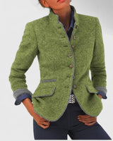 Alina | Damen Formeller Cardigan mit Knopfleiste in Grün