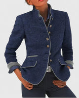 Alina | Damen Formeller Cardigan mit Knopfleiste in Blau