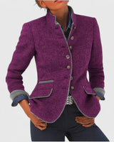 Alina | Damen Formeller Cardigan mit Knopfleiste in Lila