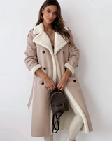 Kyla | Flauschiger Wintermantel mit Fleecefutter für Damen in Khaki