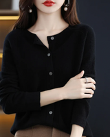 VIVIENNE I WARME GEMÜTLICHE STRICKJACKE in Schwarz