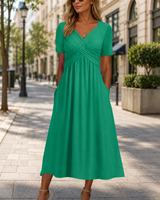 Helena | Elegantes A-Linien Midikleid in Grün