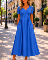 Helena | Elegantes A-Linien Midikleid in Blau