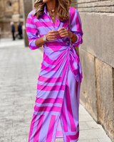 Elvina - Bedrucktes Wickelkleid in Flieder