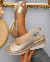 Ange | Elegante orthopädische Sandale für Damen in Gold