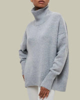 Stefanie | Locker Geschnittener Rollkragenpullover für Damen in Grau
