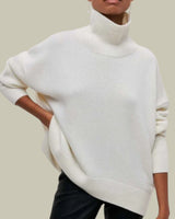 Stefanie | Locker Geschnittener Rollkragenpullover für Damen in Weiß