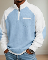 Lewiss - Pullover Mit Reißverschluss Und Hohem Kragen in Hellblau
