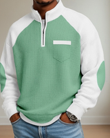 Lewiss - Pullover Mit Reißverschluss Und Hohem Kragen in Grün