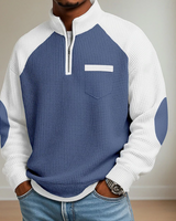 Lewiss - Pullover Mit Reißverschluss Und Hohem Kragen in Blau