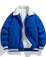 Heiko - Warme Winterjacke für Herren mit Sherpa-Kragen in Blau