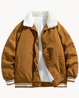 Heiko - Warme Winterjacke für Herren mit Sherpa-Kragen in Karamell