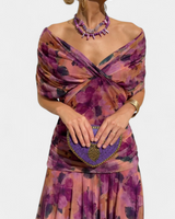 Tamsyn - Florales Maxikleid mit weicher Haptik in Lila