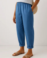 Romina™ Klassische Leinenhose in Blau