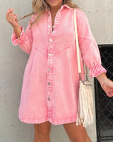 Radia  |  Frauen Denim Kleid in Rosa