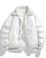 Heiko - Warme Winterjacke für Herren mit Sherpa-Kragen in Weiß