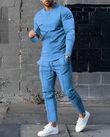 RAFAEL – Leichtes Set aus Pullover und Hose für Herren in Blau
