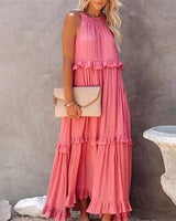 Munalisa - Maxikleid Mit Rüschen in Rosa