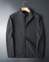 Leichte Herren-Fleecejacke mit kontrastierenden Details - Erian in Dunkelgrau