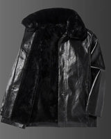 Vegane Lederjacke mit Kragen - Liam in Schwarz