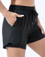Eldrina | Damen Sportliche Kurze Hosen | Leicht in Schwarz