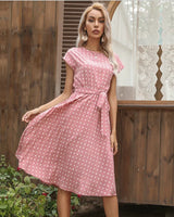 Beth - Polka Bloom Kleid in Rosa