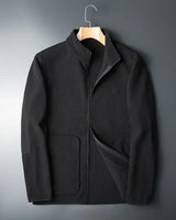 Leichte Herren-Fleecejacke mit kontrastierenden Details - Erian in Schwarz