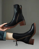 Klara™ – Lederstiefeletten in Schwarz
