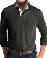 Jörg™ | Herren Langarmshirt in Unifarbe in Dunkelgrau