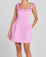 Bellaflora™-Kleid mit Floralen Applikationen am Ausschnitt und Eleganter Passform in Pink