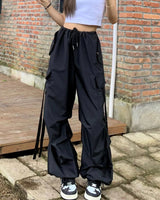 Franca Hose - Damen Baggy Pants mit großen Taschen im Retro-Stil in Schwarz