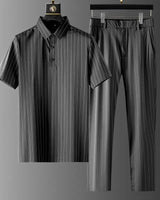 Atlas - Outfit-Set mit Streifen in Grau