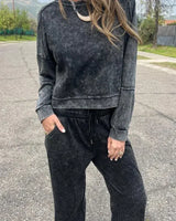 Sunday™ Set aus weichem Sweatshirt mit lockerer Passform / Entspannt, weich und stilvoll! in Schwarz