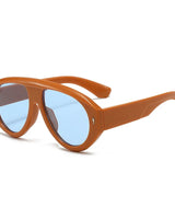 SkyForge - Klobige Pilotenbrille in Mandarinenblau
