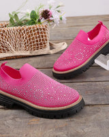 Urbaner Glanz™ Slip-On Sneaker mit Profilplateau in Rosa