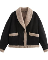 Bianca - Wildlederjacke mit Taschen Frau Winter Chic in Schwarz