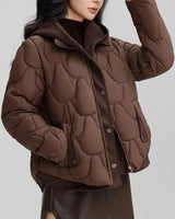 FrostHaven™ Steppjacke Mit Kuscheliger Kapuze in Kaffeebraun