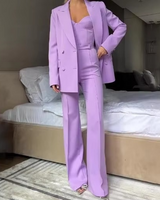 Kaylee | Ausgestellt Korsett Top Anzug Dreiteiliges Set in Lila