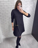 Genua™ Kleid mit skulpturalem Plissee-Cut-out in Schwarz