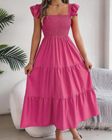 Yessa - Elegantes Stufen-Kleid in Rosa (Fast ausverkauft)