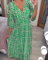 Bohemian Midi-Kleid von Selene in Grün