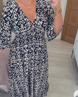 Bohemian Midi-Kleid von Selene in Dunkelblau