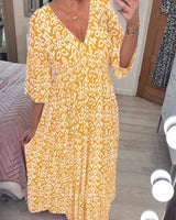 Bohemian Midi-Kleid von Selene in Gelb