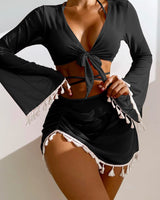 Damen Bikini-Oberteil – Einfarbig, Sexy European Style in Black