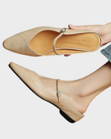 Tanja | Damen Slipper aus Echtem Leder in Beige