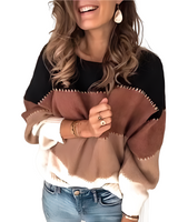 Aubrie - Gemütlicher Streifenpullover in Braun