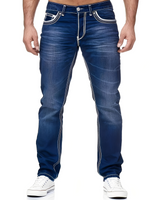 Andy - Stilvolle Jeans im Used-Look für Herren in Dunkelblau