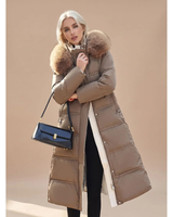 Serafina | Damen Puffer Winterjacke mit Kapuze und Wärme Begleiter in Kaffee