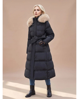 Serafina | Damen Puffer Winterjacke mit Kapuze und Wärme Begleiter in Schwarz
